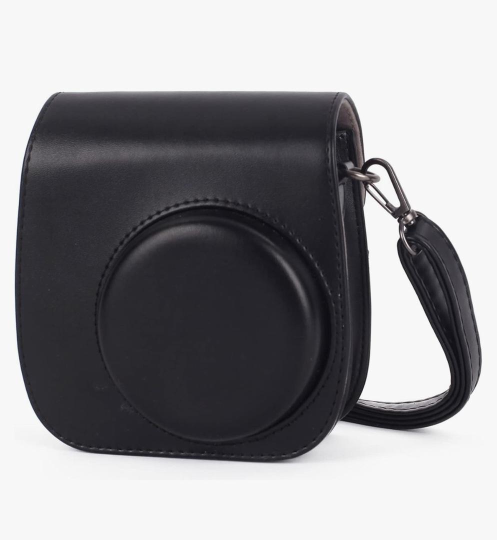 Phetium Instant mini 12 Camera Protective Case Compatible with Instax Mini 12 11,PU Leather Bag with Pocket and Adjustable Shoulder Strap (Black)
