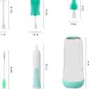 Electric Bottle Brush Cleaner, Portable Rechargeable Baby Bottle Cleaner Kit for Travel with Silicone Nipple & Straw Brush, Drainage Rack, Storage Box(Green)
