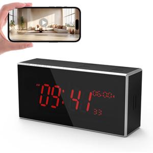 Camera Clock Full HD 1080P Wireless with Night Vision,Indoor Security Camera with Motion Detection, 160 Ultra-Wide Angle 2.4/5Ghz (Black)