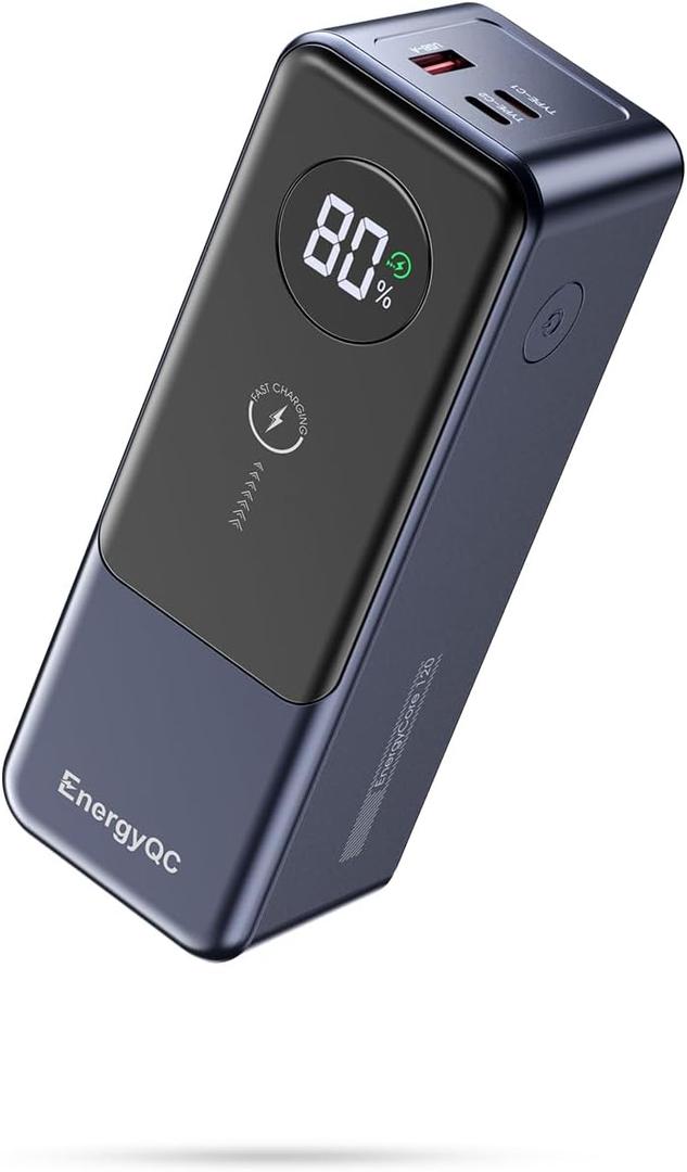 EnergyQC 120W 27000mAh Power Bank USB C 3-Port 99.9Wh PD Fast Charging Battery Pack Compatible with MacBook, iPad, iPhone 16/15/14/13/12 Series, Galaxy S24 Ultra, Steam Deck, Dell XPS