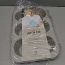 Martha Stewart Gallen 6-Cup Nonstick Carbon Steel Muffin and Cupcake Pan Cool Grey, Durable Bakeware for Even Baking and Easy Release