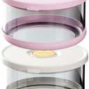 2 Pack Borosilicate Glass Soup Bowls, Glass Food Storage Containers with Lids, Glass Meal Prep Containers, Microwave Safe, Airtight & Leak Proof, for Lunch & Picnics (White & Pink)