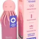 asobu Bestie Bottle Insulated Stainless Steel Water Bottle with Detachable Soft Animal Head Fun Drinking For Kids and Teens with Flexible Reusable Straw 16 Ounce (Jellyfish Pink) (Jellyfish Pink Bottle)