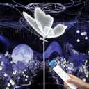 Wedding Butterfly Dimmable Floor Lamp: LED Butterflies Light with Remote Control - White & Warm Lights Butterfly Prop for Birthday Party Decoration - Baby Shower Bridal Shower Home Decor (23.6 in,1)