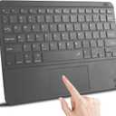 Wireless Bluetooth Keyboard, Ultra Slim Rechargeable Small Portable with Touchpad 10 Inch Wireless Keyboard, for Tablet Laptop Smartphone iOS Android Windows, Adult College Student Kids Gift(Black)