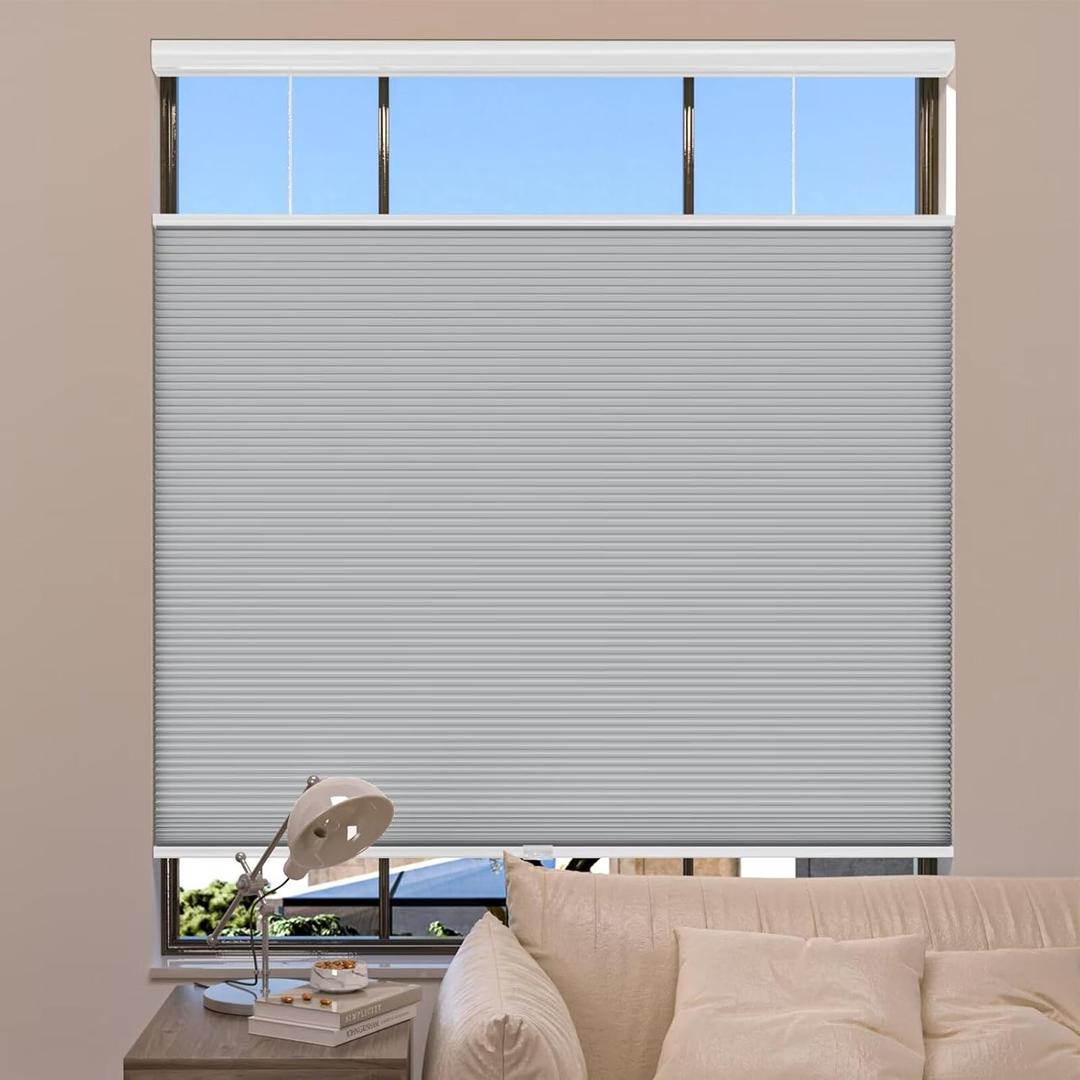 MYshade Top Down Bottom Up Shade Cordless Cellular Shades Blackout Blinds for Indoor Windows Room Darkening Window Blinds & Shades Easy to Install 29" W X 72" H (Grey)