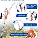 26FT Reach Pole Saw, Telescoping Tree Trimmer with 5-20FT Extension Pole, Sharp Steel Blade and Scissors, Fruit Picker, Extendable Long Handle Tree Pruner for Yard Garden Trees Palms Shrubs