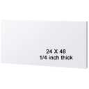 HDPE Sheet 1/4-24" x 48" High Density Polyethylene Sheets with Protective Film 1/4 Thick HDPE Plastic Sheet Board Solid Plastic Block for Flat Panel DIY Projects Machining Home (White)