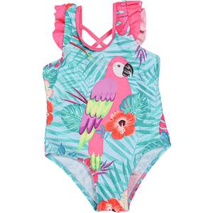 DXTON Girls Bikini One Piece Swimsuit Ruffled Tankini Bathing Suit Swimwear SM012 4T