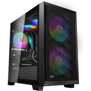 PCCOOLER CPS C3D310 Airflow M-ATX PC Case Mid Tower Desktop Computer Gaming Superior Case for ITX/M-ATX with 2 ARGB Case Fans,165mm Air Cooler & 280mm 240mm Radiator & 350MM GPU & 200mm PSU Support BK