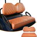 NOKINS Golf Cart Diamond Seat Covers Kit, Fit for Club Car Precedent OEM Standard Front Seat Cushion, Golf Cart Vinyl Seat Cover, No Nails Required (All Brown)