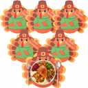 Remerry 15'' Thanksgiving Turkey Placemats Set of 6 Washable Thanksgiving Leather Place Mats Nonslip Turkey Shape Fall Table Mats for Holiday Autumn Harvest Party Kitchen Dining Tableware Decorations