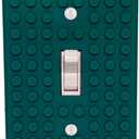 Brick Wall Plate, Single Toggle Light Switch Cover for Kids Bedroom, Game Room, 1-Gang (Dark Green)
