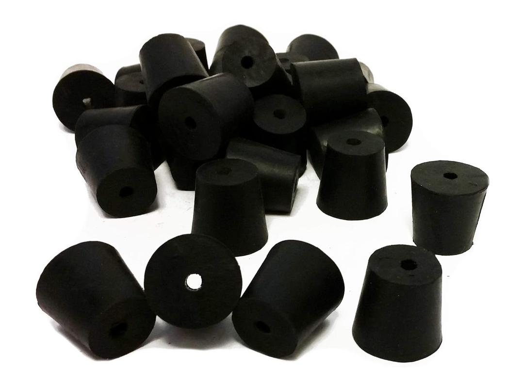 RS-4-1 Rubber Stoppers, Size 4, Drilled 1-Hole (1-Pound Pack),Black