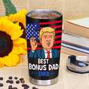 Best Bonus Dad Fathers Day Gift from Daughter Son Kids - Funny Birthday Gifts for Bonus Step Dad Stepdad, 20 OZ Stainless Steel Insulated Travel Coffee Tumbler Cup