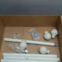 White Curtain Rods for Windows:Farmhouse Boho Decorative Curtain Rod for Bedroom Living Room,Heavy Duty Adjustable Rustic Drapery Rods with Vintage Coastal Texture Finials,Antique White 36-88"