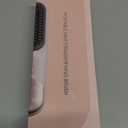 Go Brush Pro, 3-in-1 Cordless Negative Ion Hair Straightener & Curle & Comb for Thick Hair, 4 Temps Fast Heating MCH Ceramic Coating, Anti-scalding Comb Teeth, Smoothes Frizz (Pink)