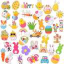 Giegxin 40 Pcs Easter Enamel Pins Bulk Spring Holiday Lapel Pin Bunny Backpack Cute Carrot Easter Eggs Flowers Butterfly Flower Basket Brooch for Women Girls Gifts