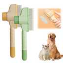 Pet Hair Removal Comb Flea Comb, 2025 New Cat Grooming Brush with Release Button, De-Shedding Cat Hair Comb, Cat Grooming Supplies, Cat Brush for Short and Long Hair Cats (2pcs)