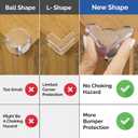 Corner Protectors for Baby (12 Pack) - Patented - New & Improved Edge Protector for Baby Transparent Corner Protectors - Baby Safety Products to Baby Proof Corners and Edges