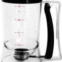 Pancake Batter Dispenser, Kitchen Must Have Tool for Perfect Pancakes, Cupcake, Waffle, Cake & Crepe, Batter Separator Maker with Measuring Label, Easy Pour Baking Supplies for Griddle (Black)