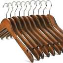 Nature Smile Wooden Coat Hangers Solid Wood Shirt Dress Clothes Hangers(10pcs Retro)