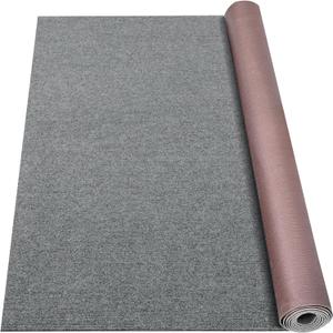 Grefinity Marine Carpet,5 FT x 10 FT Smoke Gray Indoor Outdoor Carpet 0.2" Thick Boat Carpet with Water-Proof TPE Backing, Non-Slide Outdoor Marine Carpet Roll for Home, Patio, Porch, Deck