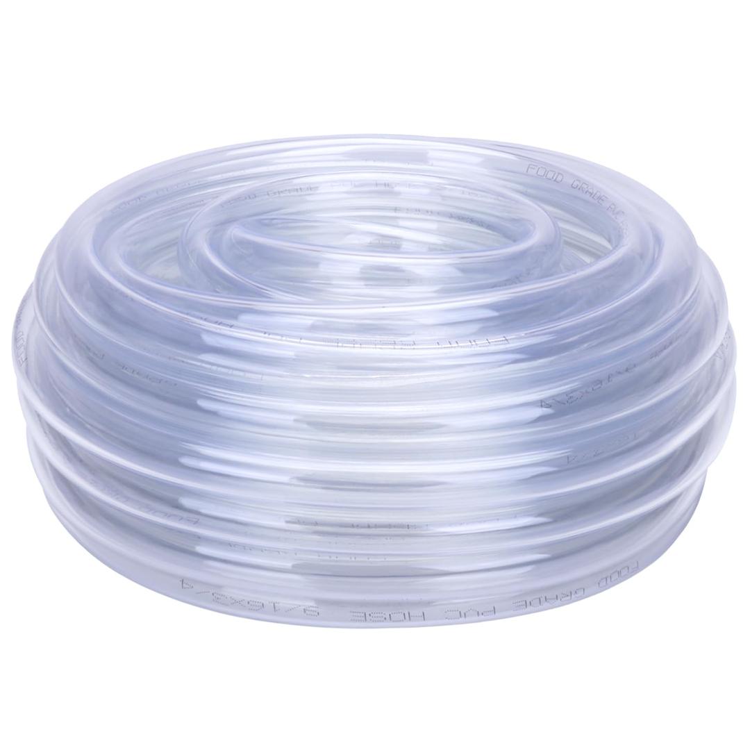 DERNORD PVC Tubing 9/16"ID X 3/4"OD Flexible Clear Vinyl Hose 50 Feet for Food Grade