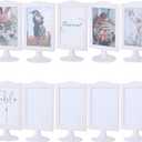 10 Pack Double Sided Standing Picture Frame 4x6 Plastic Photo Frame Bulk White Picture Display Holder Stand for Table Number, Menu, Wedding, Christmas