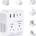 2000W Voltage Converter US to Europe for Hair Dryers, 7-in-1 220V to 110V Converter for European Travel with 3 AC/2 USBA/2 USBC Ports (PD20W), Universal Travel Adapter (White)