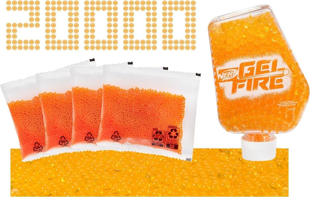 Nerf 20,000 Gelfire Rounds Refill Blasters, 800 Round Hopper, for Teens, Ages 14+
