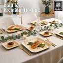 Palm Leaf Plates 50 Pack, 25 Dinner 10 Inch and 25 Dessert 7 Inch, Heavy-Duty Natural Square Plates for Weddings, Parties, BBQs and Catering