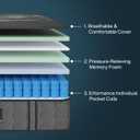 Twin XL Mattress, 8 Inch Luxury Hybrid XL Twin Mattress in a Box | Cooling-Gel Memory Foam & Individual Pocket Springs, Pressure Relief, Medium Firm, Fiberglass-Free, 365-Night Trial