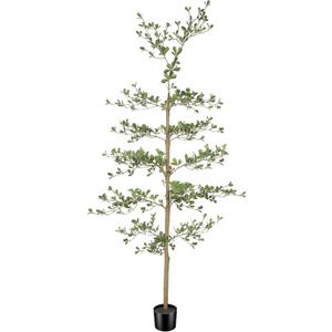 LYERSE Black Olive Tree Artificial- 6ft Faux Black Olive Tree with Natural Trunk and Realistic Leaves - Artificial Shady Lady Tree for Modern Home Office House Living Room Decor