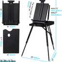 MEEDEN French Easel for Outdoor Painting: Wooden Plein Air Easel Box - 57''-72'' Height Adjustable Travel Easel - Black