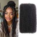Afro Kinkys Bulk Human Hair for Dreadlocks Extensions and Locs Repair 1 Pack 50 Gram Afro Kinky Curly Human Hair Bulk for TwistBlack 16 Inch