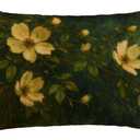 Vintage Magnolia Floral Pillow Covers 12x20, Magnolia Home Decor, Rustic Dark Cottagecore Botanical Floral Decorative Throw Pillow Covers for Home Living Room Bedroom Sofa Couch