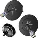 VCELINK Brush in Wall Cable Management Kit for Wall Mounted TV, 3.79" (96 mm) Cord Hider for Low Voltage Cables Pass Through, Black Wall Plate (Rubber-Medium Size)