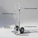 NORTHSKY 550 lbs Hand Truck Dolly with 10" Solid Rubber Wheels, Heavy Duty Aluminum Hand Cart Ergonomic Loop Handle, Utility Dolly with Beveled Nose Plate for Moving, Warehouse, Office