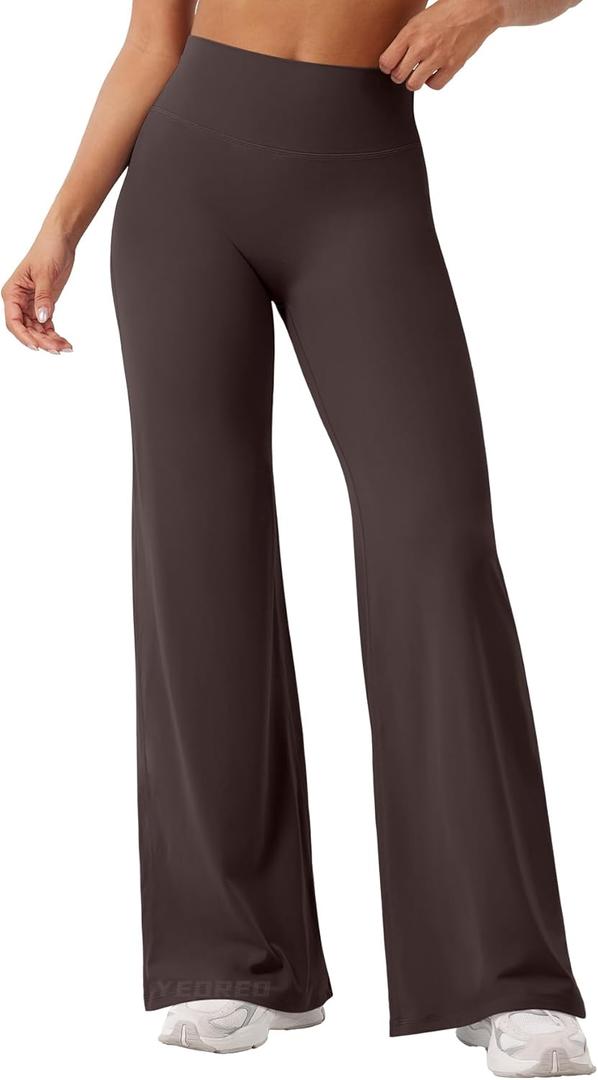 YEOREO Ease Workout Leggings Womens No Front Seam Straight Leggings  31.5" High Waist Buttery Eddiy Yoga Pants (Small, Dark Brown)