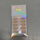 BTArtbox Press On Nails Almond - Short Gold Foil Press On Nails with Glue for Women, Semi-Transparent Soft Gel Glue On Nails in 16 Sizes - 32 Stick On Nails Kit, Gold End