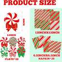 HAKOTI Peppermint Christmas Decorations Tableware, Candy Christmas Decorations includes Peppermint Plates and Peppermint Napkins, Candy Cane Plates and Napkins for Peppermint Candy Decorations
