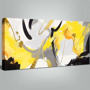 weiyiart Yellow Abstract Wall Art Prints Ready to Hang Canvas Wall Art Modern Fantasy Paintings Artwork Large Size for Living Room Bedroom Office Decoration 20" x 40"