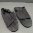 HomeTop Women's Corduroy Slippers Comfy Adjustable Hook and Loop Memory Foam Indoor Closed-back House Shoes for Diabetic Swollen Feet (10, Ultimate Gray)