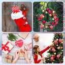 24pcs Christmas Candy Ornament, Plastic Peppermint Candy Cane Decorations with Hanging Loop for Xmas Home Party Supplies (Red, White)