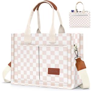 Canvas Tote Bag for Women with Pockets Crossbody Bag Tote Shoulder Handbags Casual Work Bags Everything Tote Bag