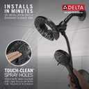 Delta Arvo 14 Series Matte Black Shower Faucet Set with In2ition 2-in-1 Dual Shower Head with HandHeld Spray Combo, Valve Trim Kit, Matte Black 142840-BL-I (Valve Included)