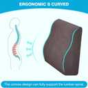 TANYOO Back Support Pillow for Recliner Dual Layer Lumbar Support Pillow with Gel Memory Foam Ergonomic Orthopedic Couch Lumbar Cushions for Elderly Lower Back Pain Relief Washable Cover Brown