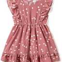 PATPAT Matching Mommy and Me Dresses Outfits: Ruffle Sleeve Polka Dot Pattern Vacation Dresses, 9-12M