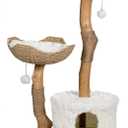 Modern Cat Tree Tower, Real Branch luxury Cat Condo, Wood Cat Tower, Cat Scratching Tree, Cat Condo, Cat Lover Gift, Luxury Cat, Cat Gifts by Mau Lifestyle (White)